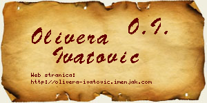Olivera Ivatović vizit kartica